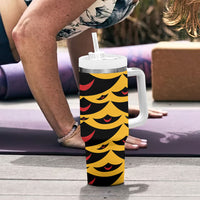 Hawaii Ahu Ula Inspired Tumbler With Handle Yellow Version LT05 - Polynesian Pride