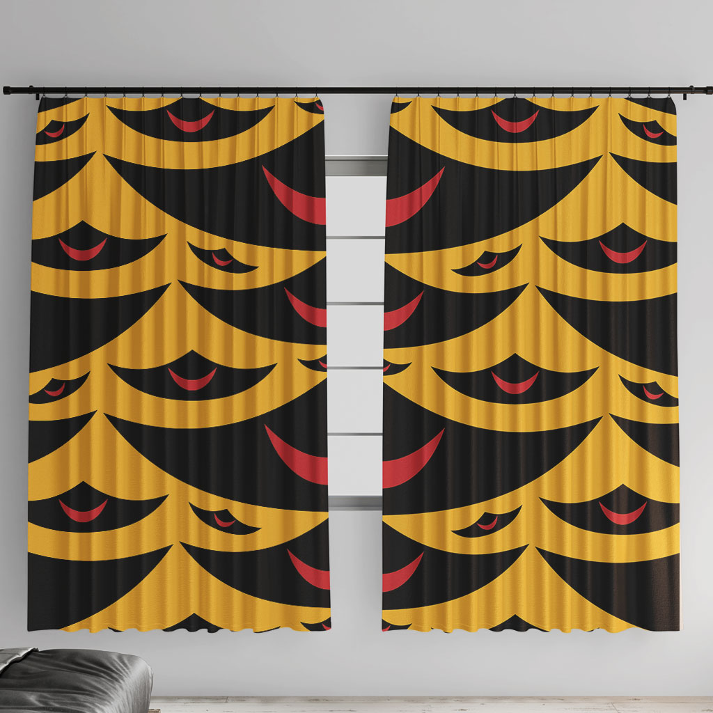 Hawaii Ahu Ula Inspired Window Curtain Yellow Version LT05 With Hooks Yellow - Polynesian Pride