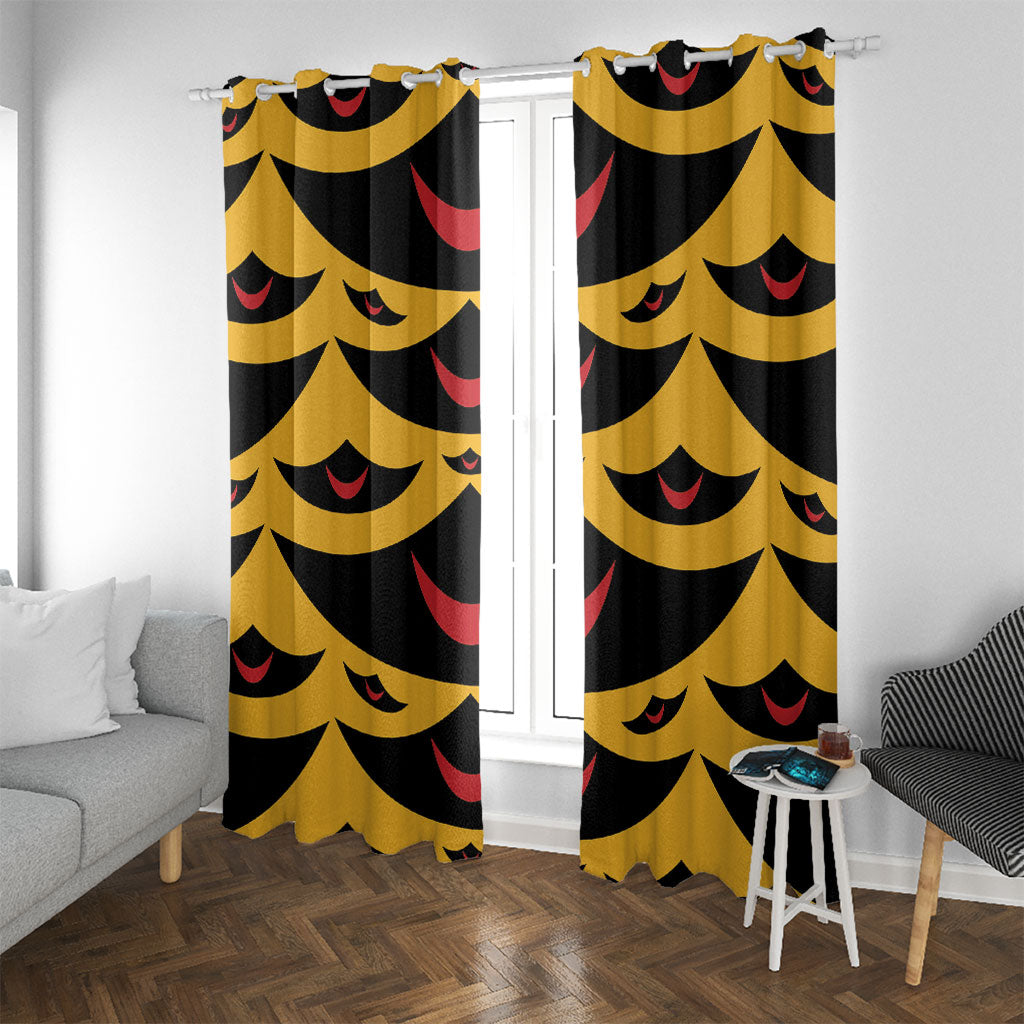 Hawaii Ahu Ula Inspired Window Curtain Yellow Version LT05 With Grommets Yellow - Polynesian Pride