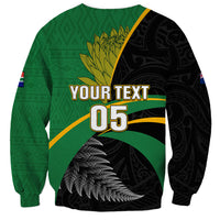 Custom New Zealand And South Africa Rugby Sweatshirt 2023 Springboks Combine All Black Silver Fern LT05 - Polynesian Pride