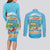 Aloha Hawaii Couples Matching Long Sleeve Bodycon Dress and Long Sleeve Button Shirt Funny Macaw Parrot Tropical Vibe