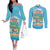 Aloha Hawaii Couples Matching Off The Shoulder Long Sleeve Dress and Long Sleeve Button Shirt Funny Macaw Parrot Tropical Vibe