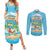 Aloha Hawaii Couples Matching Summer Maxi Dress and Long Sleeve Button Shirt Funny Macaw Parrot Tropical Vibe