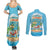 Aloha Hawaii Couples Matching Summer Maxi Dress and Long Sleeve Button Shirt Funny Macaw Parrot Tropical Vibe