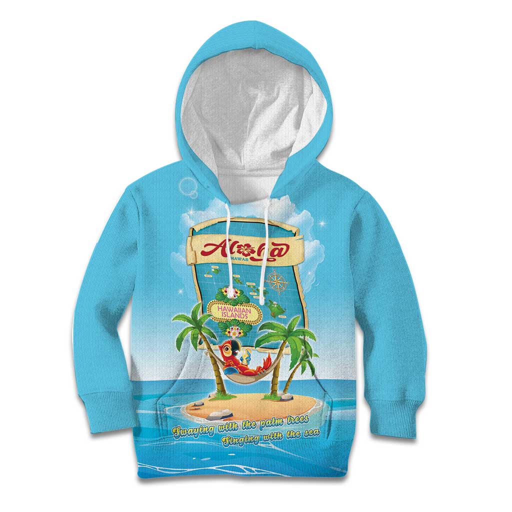 Aloha Hawaii Kid Hoodie Funny Macaw Parrot Tropical Vibe