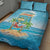 Aloha Hawaii Quilt Bed Set Funny Macaw Parrot Tropical Vibe