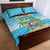 Aloha Hawaii Quilt Bed Set Funny Macaw Parrot Tropical Vibe