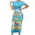 Aloha Hawaii Short Sleeve Bodycon Dress Funny Macaw Parrot Tropical Vibe