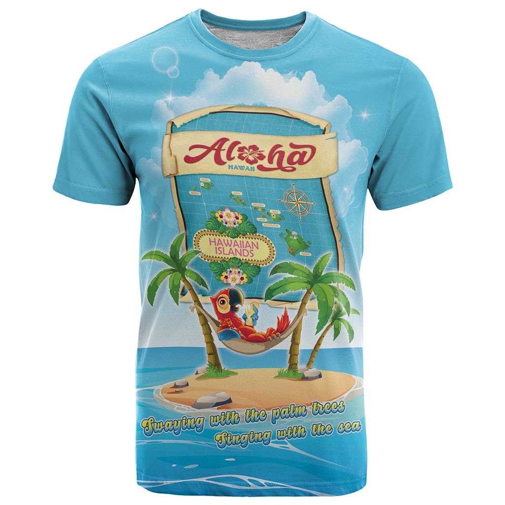 Aloha Hawaii T Shirt Funny Macaw Parrot Tropical Vibe