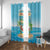 Aloha Hawaii Window Curtain Funny Macaw Parrot Tropical Vibe