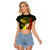 Personalised Hawaii State Motto Raglan Cropped T Shirt Hawaiian Tribal Reggae Hammerhead Shark LT05 Female Reggae - Polynesian Pride