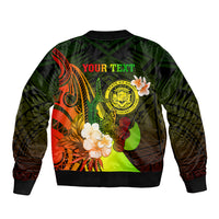 Personalised Hawaii State Motto Sleeve Zip Bomber Jacket Hawaiian Tribal Reggae Hammerhead Shark LT05 - Polynesian Pride