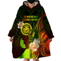 Personalised Hawaii State Motto Wearable Blanket Hoodie Hawaiian Tribal Reggae Hammerhead Shark LT05 - Polynesian Pride