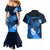 Personalised Hawaii State Motto Couples Matching Mermaid Dress and Hawaiian Shirt Hawaiian Tribal Blue Hammerhead Shark LT05 - Polynesian Pride