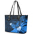 Hawaii State Motto Leather Tote Bag Hawaiian Tribal Blue Hammerhead Shark LT05 - Polynesian Pride