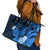 Hawaii State Motto Leather Tote Bag Hawaiian Tribal Blue Hammerhead Shark LT05 - Polynesian Pride