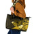 Hawaii State Motto Leather Tote Bag Hawaiian Tribal Gold Hammerhead Shark LT05 Gold - Polynesian Pride