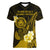 Personalised Hawaii State Motto Women V Neck T Shirt Hawaiian Tribal Gold Hammerhead Shark LT05 Female Gold - Polynesian Pride