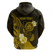 Personalised Hawaii State Motto Zip Hoodie Hawaiian Tribal Gold Hammerhead Shark LT05 - Polynesian Pride