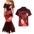Personalised Hawaii State Motto Couples Matching Mermaid Dress and Hawaiian Shirt Hawaiian Tribal Red Hammerhead Shark LT05 - Polynesian Pride