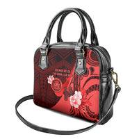Hawaii State Motto Shoulder Handbag Hawaiian Tribal Red Hammerhead Shark LT05 - Polynesian Pride