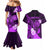 Personalised Hawaii State Motto Couples Matching Mermaid Dress and Hawaiian Shirt Hawaiian Tribal Purple Hammerhead Shark LT05 - Polynesian Pride