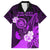 Personalised Hawaii State Motto Family Matching Short Sleeve Bodycon Dress and Hawaiian Shirt Hawaiian Tribal Purple Hammerhead Shark LT05 Dad's Shirt - Short Sleeve Purple - Polynesian Pride
