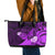 Hawaii State Motto Leather Tote Bag Hawaiian Tribal Purple Hammerhead Shark LT05 - Polynesian Pride