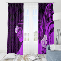 Hawaii State Motto Window Curtain Hawaiian Tribal Purple Hammerhead Shark LT05 - Polynesian Pride