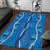 Hawaii Maile Lei Area Rug With Blue Monstera Pattern