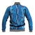 Hawaii Maile Lei Baseball Jacket With Blue Monstera Pattern