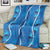 Hawaii Maile Lei Blanket With Blue Monstera Pattern