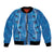 Hawaii Maile Lei Bomber Jacket With Blue Monstera Pattern