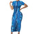 Hawaii Maile Lei Family Matching Short Sleeve Bodycon Dress and Hawaiian Shirt With Blue Monstera Pattern