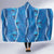 Hawaii Maile Lei Hooded Blanket With Blue Monstera Pattern