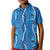 Hawaii Maile Lei Kid Polo Shirt With Blue Monstera Pattern