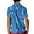 Hawaii Maile Lei Kid Polo Shirt With Blue Monstera Pattern