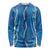 Hawaii Maile Lei Long Sleeve Shirt With Blue Monstera Pattern