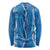 Hawaii Maile Lei Long Sleeve Shirt With Blue Monstera Pattern