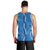 Hawaii Maile Lei Men Tank Top With Blue Monstera Pattern