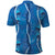 Hawaii Maile Lei Polo Shirt With Blue Monstera Pattern