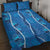 Hawaii Maile Lei Quilt Bed Set With Blue Monstera Pattern