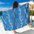 Hawaii Maile Lei Sarong With Blue Monstera Pattern