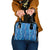 Hawaii Maile Lei Shoulder Handbag With Blue Monstera Pattern