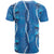 Hawaii Maile Lei T Shirt With Blue Monstera Pattern