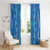 Hawaii Maile Lei Window Curtain With Blue Monstera Pattern