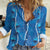 Hawaii Maile Lei Women Casual Shirt With Blue Monstera Pattern