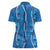 Hawaii Maile Lei Women Polo Shirt With Blue Monstera Pattern