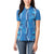 Hawaii Maile Lei Women Polo Shirt With Blue Monstera Pattern