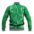 Hawaii Maile Lei Baseball Jacket With Green Monstera Pattern